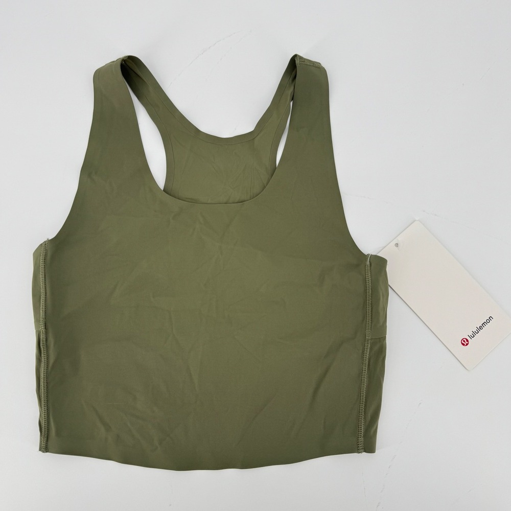 Lululemon Fast and Free Tank Light‎ Olive XS NWT Cropped Racerback
